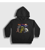 Presmono Unisex Çocuk Siyah Band Iron Maiden Kapüşonlu Sweatshirt 85327tt