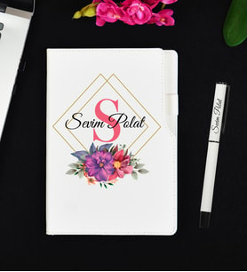 Kişiye Özel Defter ve Roller Kalem Hediye Seti