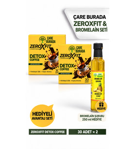 ÇareBurada ZeroXFit Detox Coffe 2'li Avantaj Paketi 60 Adet - ÇareBurada Bromelain Şurubu 250 ml Hed