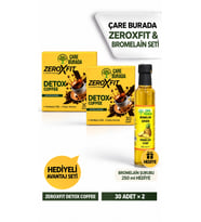 ÇareBurada ZeroXFit Detox Coffe 2'li Avantaj Paketi 60 Adet - ÇareBurada Bromelain Şurubu 250 ml Hed