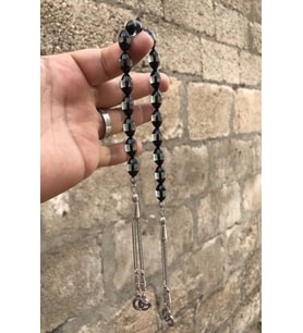 Sürmeli Model Siyah Tonda Toz Kehribar Zaza Tesbih