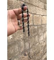 Sürmeli Model Siyah Tonda Toz Kehribar Zaza Tesbih