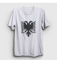 Presmono Unisex Beyaz Albania Arnavutluk Bayrağı T-Shirt 494873tt (Beyaz)