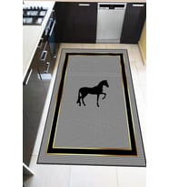 Gri Kaymaz Tabanlı Modern Mutfak Halısı AR1398