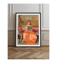Tekli Çerçeveli Tablo Girl Art Poster Tablo TK/719 (Düz Siyah)