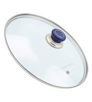 Tencere Sahan Tava Cam Kapağı Kapak 18 cm Lacivert Tutma Tepesi