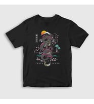 Presmono Unisex Çocuk Siyah Dragon Tokyo Japan Ejderha T-Shirt 288088tt