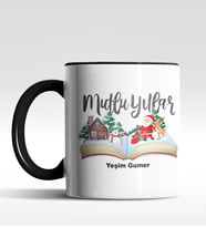 Kişiye Özel Mulu Yıllar Tasarımlı Siyah Kupa (Siyah)
