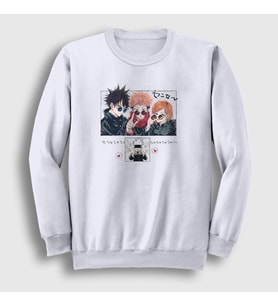 Presmono Unisex Beyaz Lost In Paradise V3 Jujutsu Kaisen Sweatshirt 352021tt