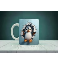 Baskılı Kupa Bardak 3D PENGUEN BASKILI