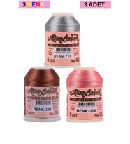 3 Adet Altınbaşak Oya ve Dantel İpi 20 gr - Royaleks - No: 239 - 329 - 715
