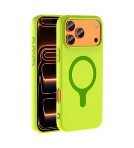 iPhone 18 Pro Max Kılıf M-Safe Şarj Özellikli Aris Silikon Kılıf Yeşil