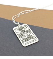 Kişiye Özel 925 Ayar Gümüş The Tower Tarot Kolye