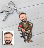 Kişiye Özel Asker  Tasarımlı Karikatür Anahtarlık 88
