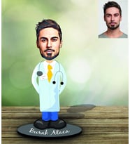 Kişiye Özel Doktor Tasarımlı Karikatür Ahşap Biblo Bay-2-Eco