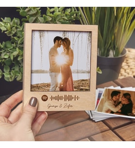 Spotify Tasarımlı Kişiye Özel Ahşap Pola Fotoğraf Çerçevesi