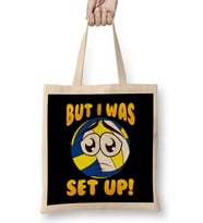 Cute & Funny But I Was Set Up Volleyball Ball Pun Bez Çanta Uzun Saplı