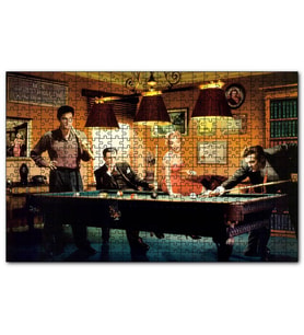 Cakapuzzle Elvis Clark Marilyn ve James Bilardo Masasında  Puzzle Yapboz MDF (Ahşap) (120 Parça)