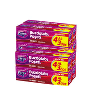 Buzdolabı Poşeti Büyük Boy 4 Al 3 Öde (4*20) 30 x 45 cm İkili Set