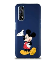 Realme 7 Soft Premier Kapak Mickey Mouse-C Tasarımlı Silikon Kılıf - Lacivert (Şeffaf)