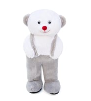 Harika Peluş Sevimli Tulumlu Panda Peluş – 80 cm Dolgulu Sarılmalık Ayıcık (Gri)