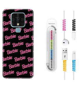 Tecno Camon 16 18P Pova 3 Pova Neo Kılıf Kablo Koruma Spiral Silikon Barbie 1404
