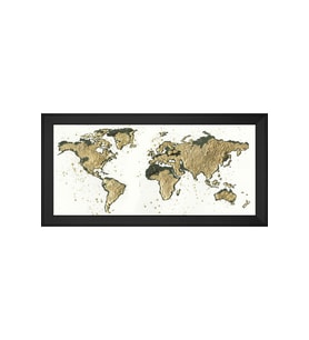 Harita Temalı Kanvas Tablo 50 x 70 cm Siyah Çerçeve