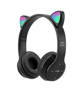 Led Kedi Kulaklı Bluetooth Kulaklık, Kulaklık Bluetooth Kulaklık, Bluetooth Kulaklık, Katlanabilir Bluetooth Kulaklık Black