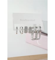 Kadın Vip Seri Baget Zirkon Taşlı Klipsli 6'lı Set Küpe