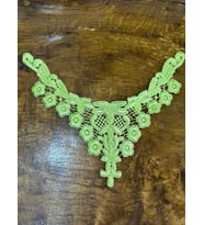 28X11 CM NAKIŞ İŞLEME FISTIK YEŞİLİ YAKA DİKİŞ AKSESUARI