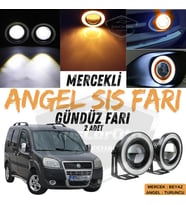 Fiat Doblo D2 2005-2010 Uyumlu Mercekli Angel Sis Farı Metal 76 mm Turuncu Halkalı Gündüz Farı 2 Ad