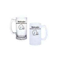Ghostbastır Design Yıkılmadım Kulplu Bira Bardağı Buzlu veya Şeffaf Seçenekli 0251