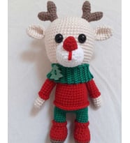 Sevimli Yılbaşı Geyiği Amigurumi Organik Oyuncak