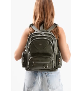Suni Deri Kadın Sırt Çantası 38*28 Cm Mega Bag Günlük Kullanıma Uygun Çok Cepli İçi Astarlı