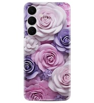 Samsung Galaxy S25 FE Kılıf Boutique Baskılı Resimli Mor Güller Pcode -029