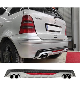 Mercedes A160 Gri Difüzör Difizör Yuvarlak Egzoz Görünüm Reflektörlü