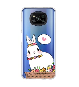 Poco X3 Pro / X3 NFC Uyumlu Sevimli Tavşan Tasarımlı Şeffaf Telefon Kılıfı