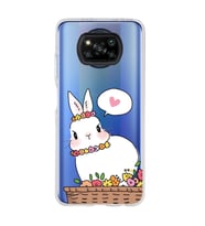 Poco X3 Pro / X3 NFC Uyumlu Sevimli Tavşan Tasarımlı Şeffaf Telefon Kılıfı