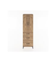 Hyperion Dolap Tek Raflı 3 Çekmeceli Tek Askılı 60x44x195 Çam-Çam