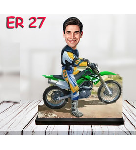 Kişiye Özel Ahşap Biblo - Motor Kullanan Erkek Karikatür Biblo 12