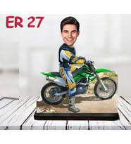 Kişiye Özel Ahşap Biblo - Motor Kullanan Erkek Karikatür Biblo 12