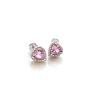 PANDORA MODEL KALPLİ KÜPE PEMBE TAŞLI 925 AYAR GÜMÜŞ KÜPE