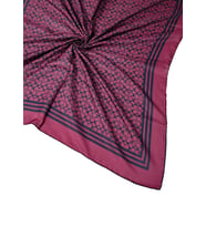 Işıl İpek C Desen Cotton Vual Eşarp 90x90 cm (Bordo-Siyah)