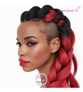 X-Pression Afrika Örgüsü & Rasta Için Sentetik Saç B1 Siyah / Kızıl 100gr