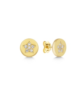 925 Ayar Gold Zirkon Taşlı Yıldız Gümüş Küpe
