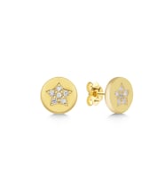 925 Ayar Gold Zirkon Taşlı Yıldız Gümüş Küpe
