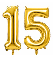 15 Rakam Folyo Balon Altın Rengi (36 cm)