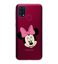 Samsung Galaxy M31 Kapak Minnie Mouse Tasarımlı Şeffaf Silikon Kılıf