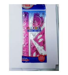 Flexible 4'lü Esnek Cetvel Kırılmaya Dayanaklı Pembe