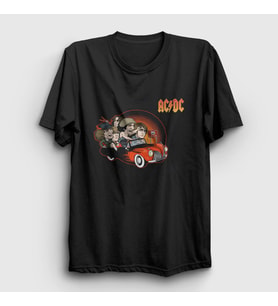 Presmono Unisex Siyah Classic Car AC/DC T-Shirt 6167tt